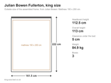 Julian Bowen Fullerton king size bed: dimensions diagram, 161.5 x 222 cm outside