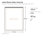 Julian Bowen Katie king size bed: dimensions diagram, 170 x 215 cm outside