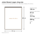 Julian Bowen Logan king size bed: dimensions diagram, 157 x 209 cm outside