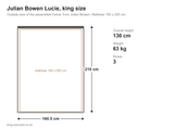 Julian Bowen Lucie king size bed: dimensions diagram, 160.5 x 210 cm outside