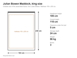 Julian Bowen Maddock king size bed: dimensions diagram, 163 x 230 cm outside