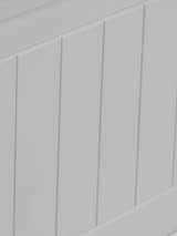 Maine ottoman bed: the vertical panelling in dove grey, close up