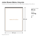 Julian Bowen Maine king size bed: dimensions diagram, 161 x 214 cm outside
