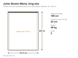 Julian Bowen Maine king size bed: dimensions diagram, 163.5 x 208 cm outside