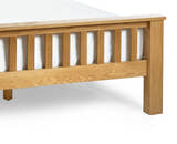 Julian Bowen Mallory oak high slatted footend and corner leg, close up
