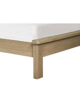 Memphis bed: limed oak footboard corner and leg, close up