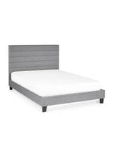 Julian Bowen Merida grey linen bed with a mattress, on a white background