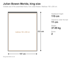 Julian Bowen Merida king size bed: dimensions diagram, 157 x 212 cm outside