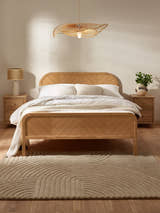 Julian Bowen Milo oak chevron bed, in a bedroom