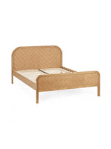 Milo oak bed frame without a mattress, showing the slats