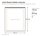 Julian Bowen Odette king size bed: dimensions diagram, 185 x 222.5 cm outside