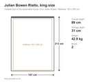 Julian Bowen Rialto king size bed: dimensions diagram, 167 x 213 cm outside