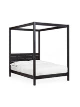 Julian Bowen Roxanne black four poster canopy bed on a white background