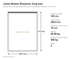 Julian Bowen Roxanne king size bed: dimensions diagram, 160.5 x 211.5 cm outside