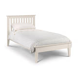 Julian Bowen Salerno ivory shaker bed with check bedding, on a white background