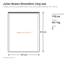 Julian Bowen Shoreditch king size bed: dimensions diagram, 167 x 212 cm outside
