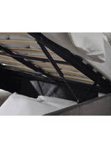 Shoreditch ottoman bed: the lifting struts under the raised slatted platform, close up