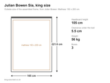 Julian Bowen Sia king size bed: dimensions diagram, 165 x 221.6 cm outside