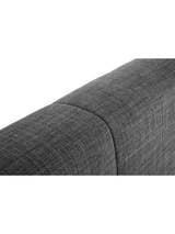 Sorrento bed: the slate grey linen fabric on the headboard edge, close up