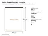 Julian Bowen Sydney king size bed: dimensions diagram, 171 x 225 cm outside