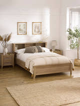 Julian Bowen Sydney bookcase bed in oak effect, in a bright bedroom