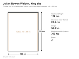 Julian Bowen Walden king size bed: dimensions diagram, 160 x 208 cm outside