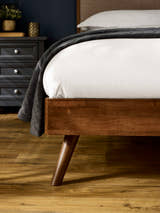 Walden bed: tapered wooden leg, close up