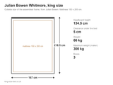 Julian Bowen Whitmore king size bed: dimensions diagram, 167 x 218.5 cm outside