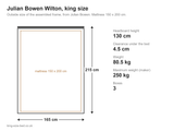 Julian Bowen Wilton king size bed: dimensions diagram, 165 x 215 cm outside