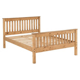 Balham high wooden bed in antique pine
