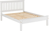Balham low wooden bed in white