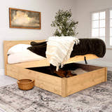 Eltham ottoman bed in solid pine, light finish