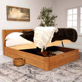Eltham ottoman bed in solid oak, medium finish