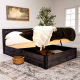 Eltham ottoman bed in solid pine, black finish