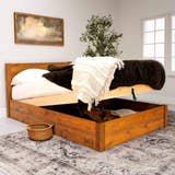 Eltham ottoman bed in solid pine, medium finish