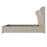 Sloane ottoman bed frame with a 130 cm headboard in natural linen, view 3