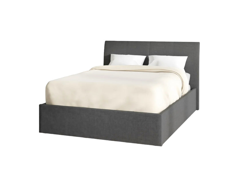 Sydenham ottoman bed in grey fabric with a 115 cm headboard, on a white background