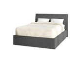 Sydenham ottoman bed in grey fabric with a 115 cm headboard, on a white background