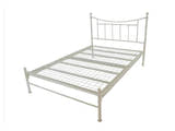 Walthamstow metal bed frame with a low foot end, in ivory, without a mattress