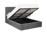 Wimbledon smoked grey velvet ottoman bed, with the gas lift storage open, on a plain background